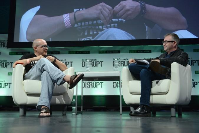 Founder and Partner at 500 Startups, Dave McClure (L) and Editor-at-Large at TechCrunch, Mike Butcher speak onstage during TechCrunch Disrupt NY 2015 - Day 2 at The Manhattan Center on May 5, 2015, in New York City. Dave McClure