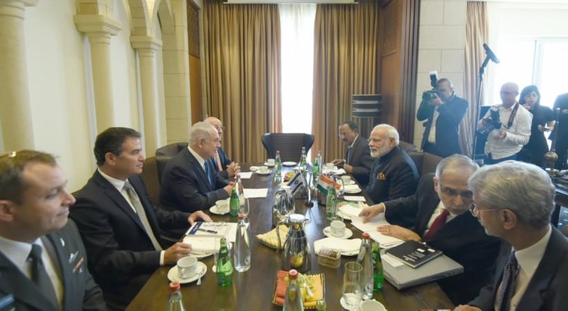 Prime Minister Narendra Modi with his Israeli counterpart Benjamin Netanyahu, in Jerusalem, Israel on July 5, 2017. india israel trade, india israel bilateral trade, modi visits israel, israel pm netanyahu, tel aviv modi visit, trade delegation to israel