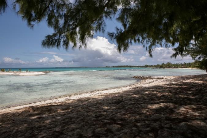 A picture taken on November 16, 2010, shows a lagoon of the Tikehau Island, par of the Tuamotu Archipelago. Tikehau Island