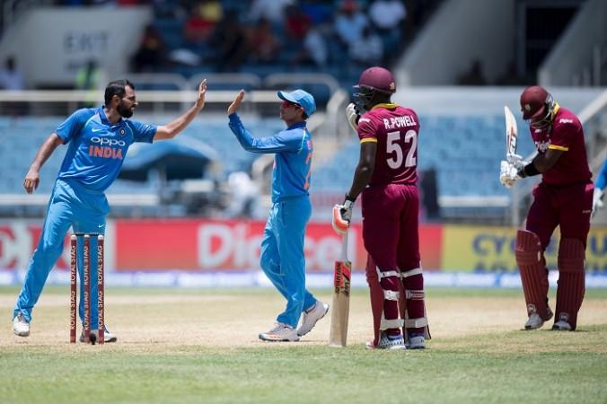 Mohammed Shami ended up with four wickets in the match, July 6, 2017 Mohammed Shami, Kuldeep Yadav, India, Ashley Nurse, West Indies
