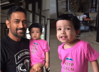 MS Dhoni with daughter Ziva