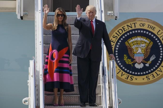 Melania Trump and Donald Trump arrive at Hamburg Airport for the Hamburg G20 economic summit Melania Trump Donald Trump