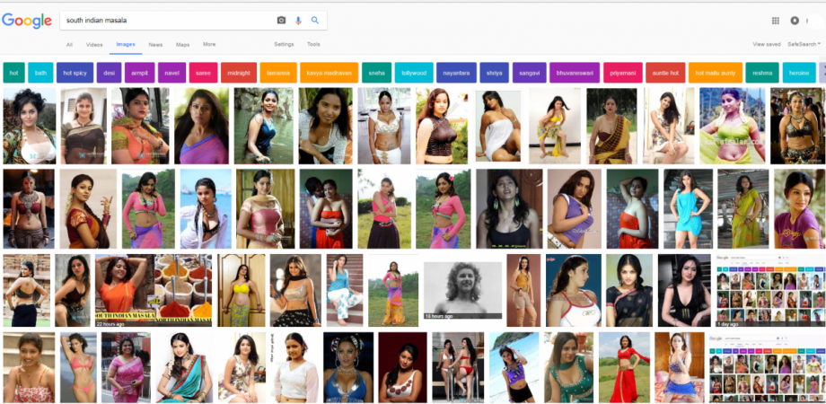 Google result page when searched for images of South Indian masala. South Indian masala, google result