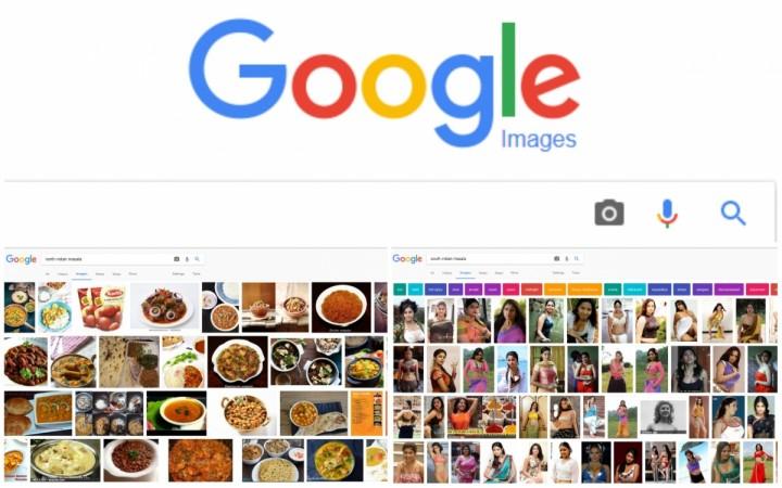 Why is Google showing photos of women in skimpy dresses when searched for 'South Indian Masala'? Google goof up, Google images, north Indian masala, south indian masala