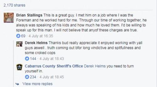 Rape suspect comments on his own post