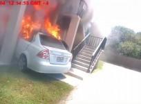 Man dies after crashing propane-loaded car into ex-girlfriends home