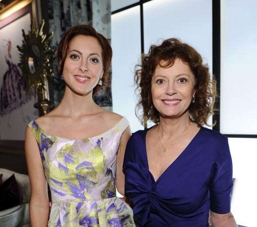 Actresses Eva Amurri and Susan Sarandon pose during Mercedes-Benz Fashion Week Spring 2012 at Lincoln Center on September 11, 2011 in New York City. Susan Sarandon and Eva Amurri Martino