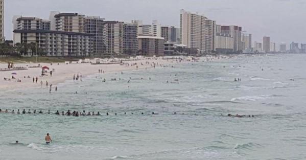 The human chain formed on the Panama city on July 8, 2017 The human chain formed on the Panama city on July 8, 2017