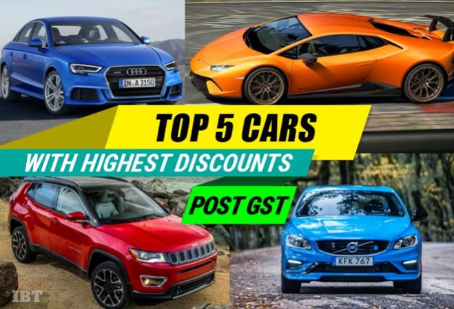 Top 5 cars with highest GST discounts Top 5 cars with highest GST discounts