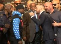 Things get heated as Mayweather vs McGregor press tour kicks off