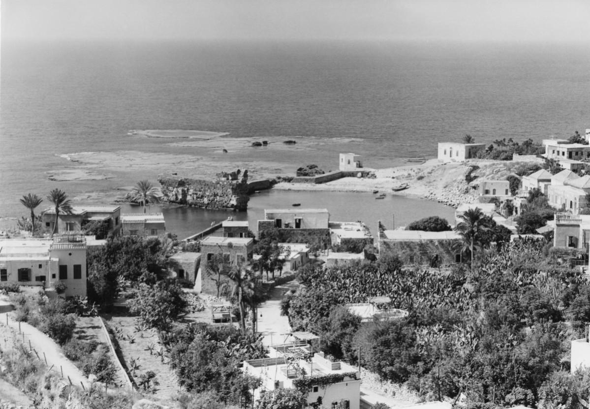 The ancient coastal city of Byblos in Lebanon, circa 1955. It was formerly known as Gubal, Gebal, Geval and Gibelet. Byblos