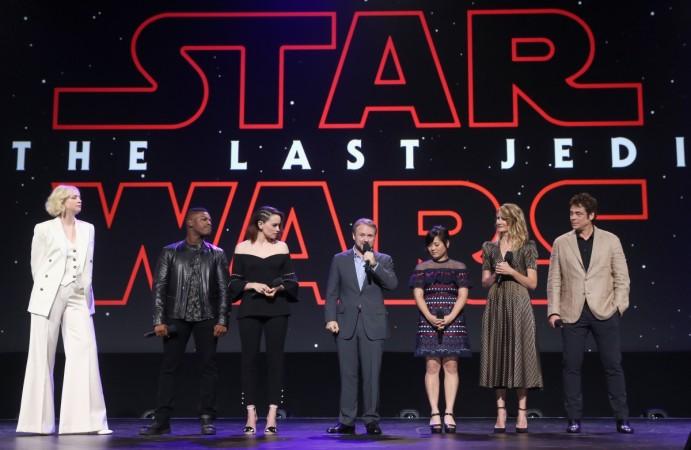 Cast of STAR WARS: THE LAST JEDI at D23. The film will be released in U.S. <span>theaters</span> on December 15, 2017 Star Wars D23