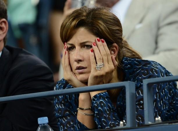 Roger Federer's wife Mirka watches him play against Czech Tomas Berdych during their 2012 US Open men's singles match at the USTA Billie Jean King National Tennis Center in New York on September 05, 2012. Mirka Federer