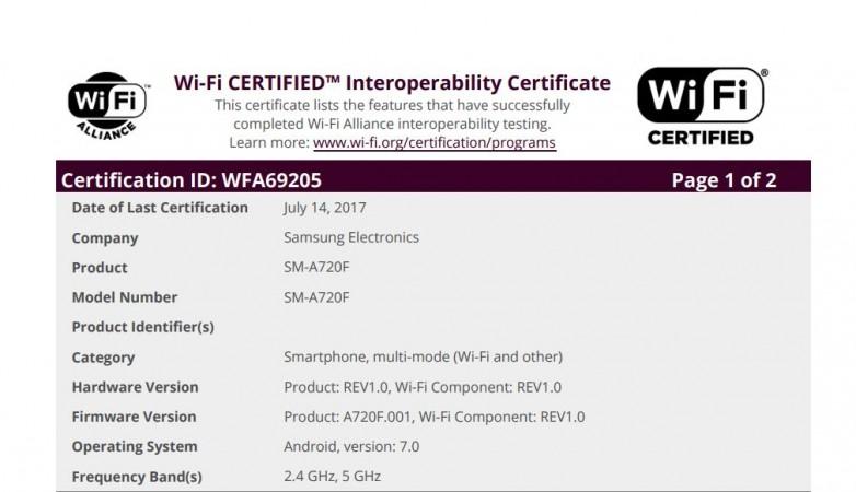 Samsung Android Nougat release alert: Galaxy A7, A5 (2017) will soon get Google mobile v7.0 OS update Samsung, Galaxy A7 2017, Wi-Fi Alliance certificate, Android Nougat release