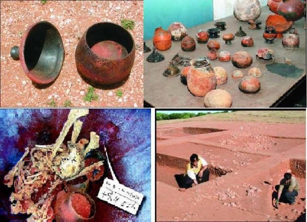 burial urns, earthen pots,