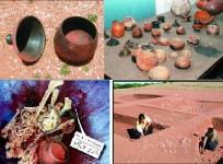 burial urns, earthen pots,