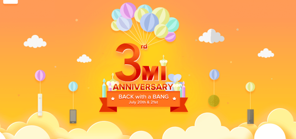 Mi 3rd Anniversary sale Mi 3rd Anniversary sale
