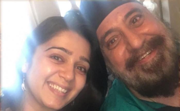 Charmme with her father Deep Singh Uppal Charmme with her father Deep Singh Uppal