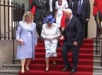 Canadian official touches the arm of the Queen, breaching royal protocol