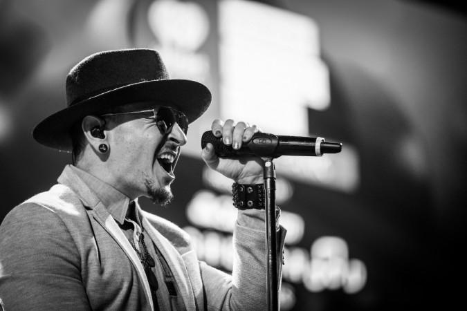 Chester <span>Bennington</span> of <span>Linkin</span> Park performs on stage at the <span>iHeartRadio</span> Album Release Party presented by State Farm at the <span>iHeartRadio</span> <span>Theater</span> <span>Los</span> <span>Angeles</span> on May 22, 2017, in Burbank, California. Chester Bennington