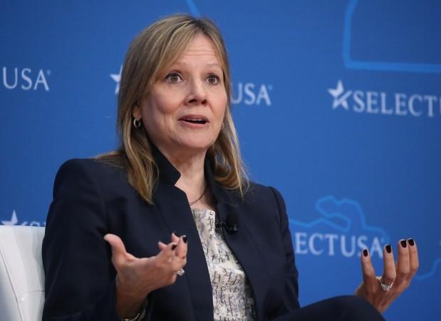 General Motors CEO, Mary Barra participates in a discussion Mary Barra
