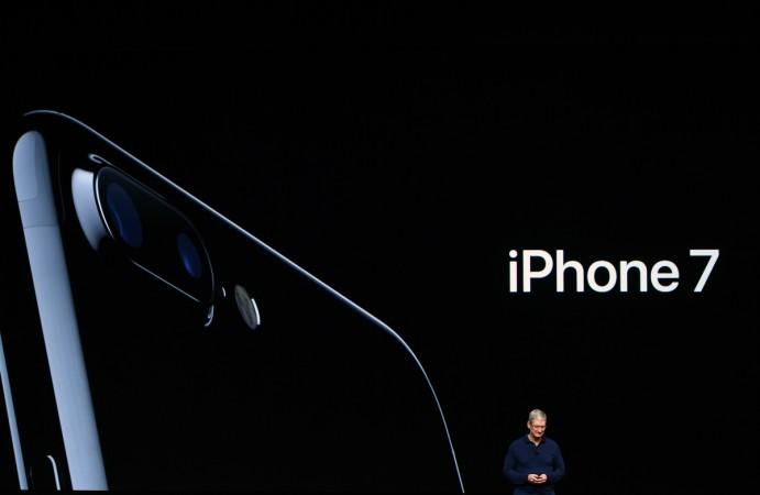 Apple CEO Tim Cook introduces the new iPhone 7 during an event inside Bill Graham Civic Auditorium in San Francisco, California on September 07, 2016. Apple