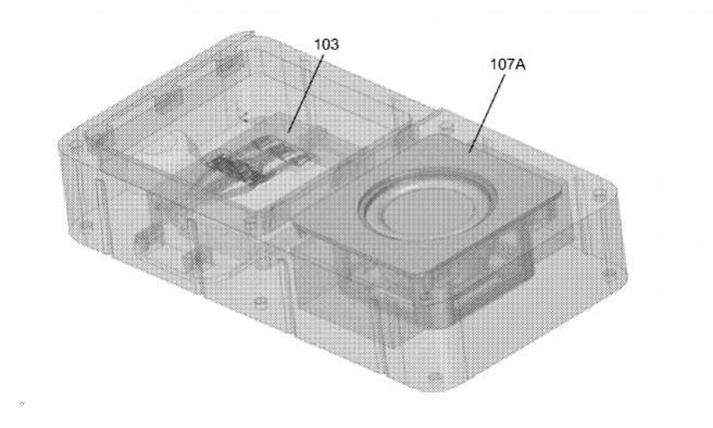 Sketch of the modular device in Facebook's patent application Sketch of the modular device in Facebook's patent application