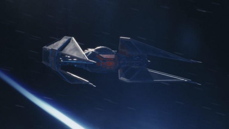 Kylo Ren's TIE fighter in Star Wars The Last Jedi known as TIE Silencer. Star Wars