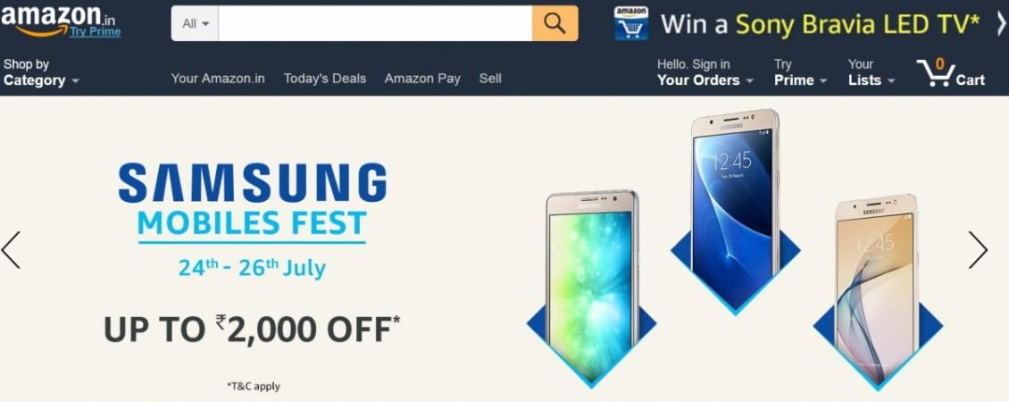Amazon Samsung Mobiles Fest: Top 5 Galaxy J, On series phone offers Samsung Mobiles Fest, Amazon India, offers, Galaxy J7, Galaxy J5, Galaxy On8