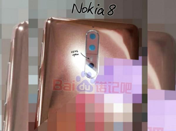 Nokia 8 copper variant leaks again with dual camera setup and Zeiss logo Nokia 8 copper variant