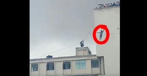 student falls during zip lining