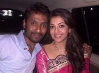 Kajal Aggarwal with her manager Joseph