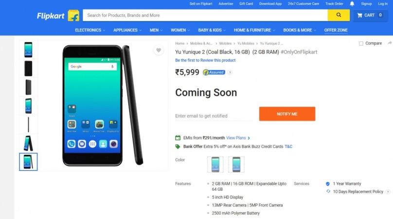 Micromax YU launches Redmi 4A-rival Yunique 2 with MediaTek CPU India; all you need to know Micromax, YU Yunique 2, Redmi 4A, specificaitons, price, Flipkart