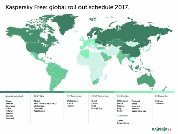 Kaspersky global rollout schedule