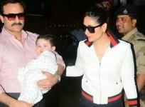 Kareena Kapoor Khan with Saif Ali Khan and Taimur