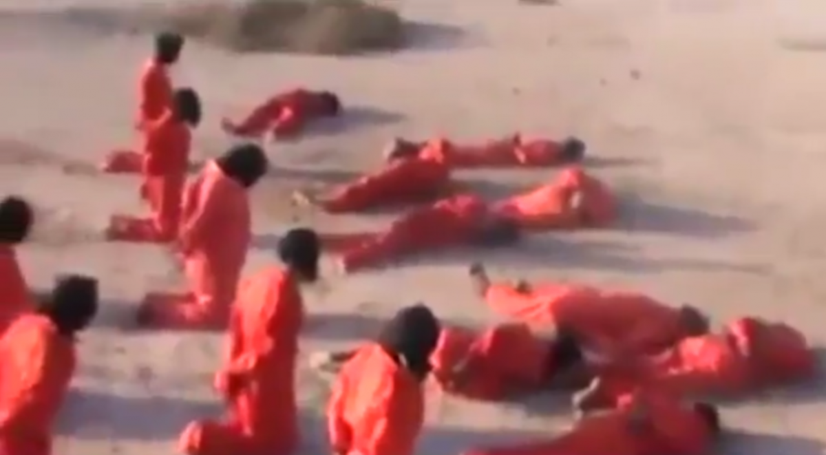 ISIS fighters being shot dead