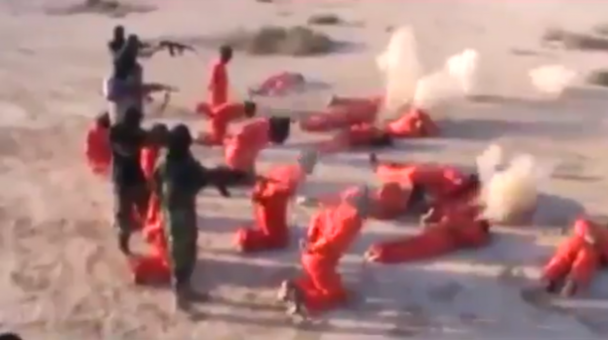 ISIS fighters being shot dead