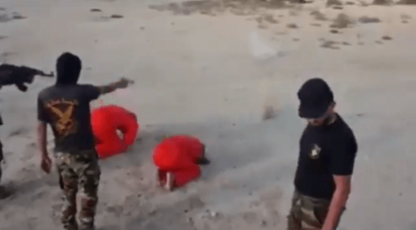 ISIS fighters being shot dead