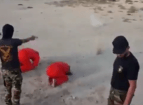 ISIS fighters being shot dead