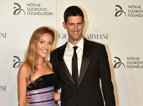 File photo of <span>Novak</span> <span>Djokovic</span> with his wife <span>Jelena</span> Novak Djokovic with wife Jelena