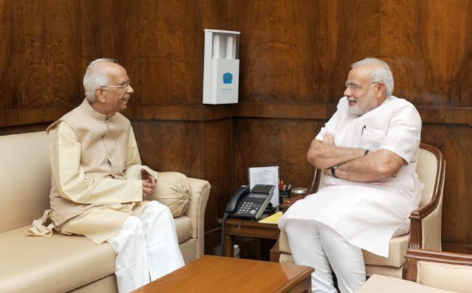 Bihar Governor Keshari Nath Tripathi with Narendra Modi Bihar Governor Keshari Nath Tripathi