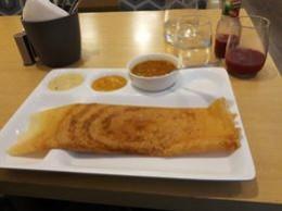 A masala dosa in an Indian restaurant in Prague. A Masala Dosa in an Indian restaurant in Prague