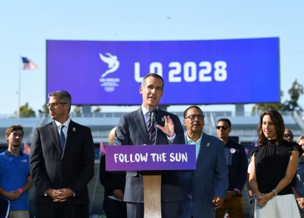 Los Angeles Mayor Garcetti Announces The City As Host Of 2028 Summer Olympics Los Angeles 2028 Olympics