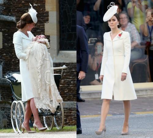 Kate Middleton at Princess Charlotte's christening vs Duchess of Cambridge at the Commonwealth War Graves Commission Ypres kate middleton dresses