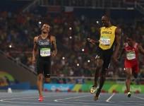 Andre de Grasse and Usain Bolt