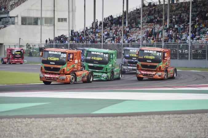 Tata trucks competing in T1 truck racing series Tata T1 truck racing