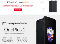 Amazon India OnePlus 5 listing