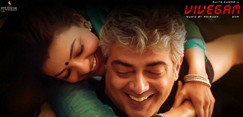 Ajith and Kajal Aggarwal in Vivegam. Vivegam