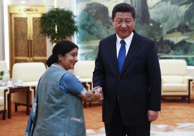 External Affairs Minister Sushma Swaraj with Chinese President Xi Jinping Sushma Swaraj Xi Jinping