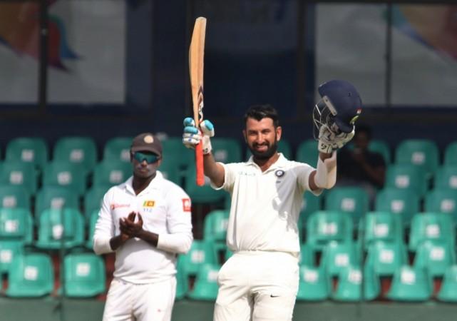 India's Cheteshwar Pujara celebrates his century cheteshwar pujara